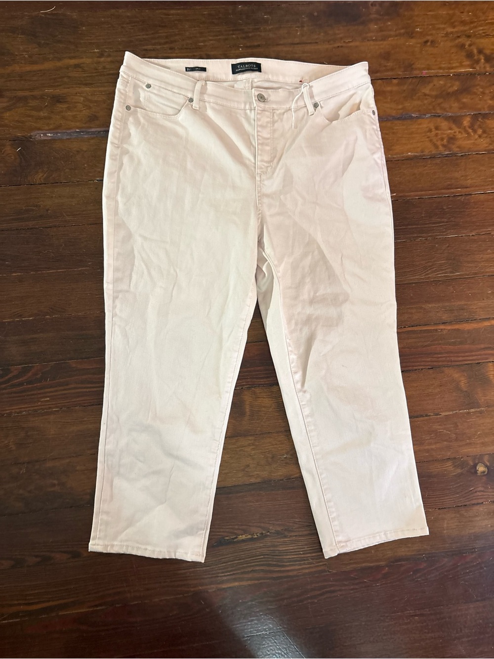 Talbots white flawless five pocket crop jeans pants size 16
